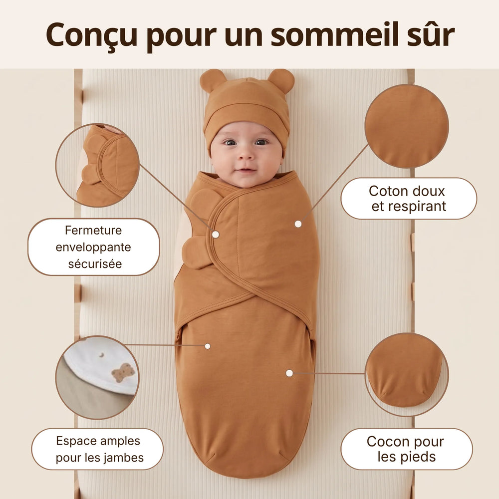 Couverture d'emmaillotage pour bébé