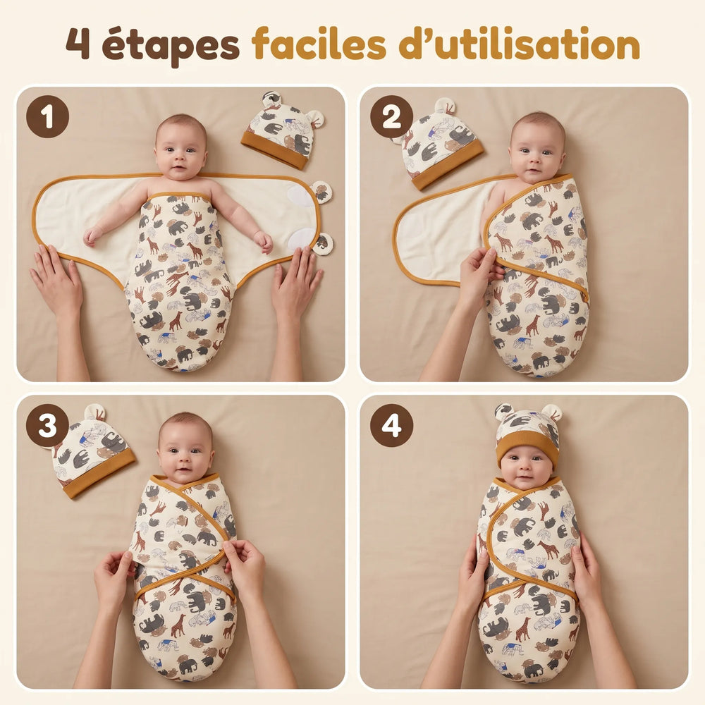 Couverture d'emmaillotage pour bébé