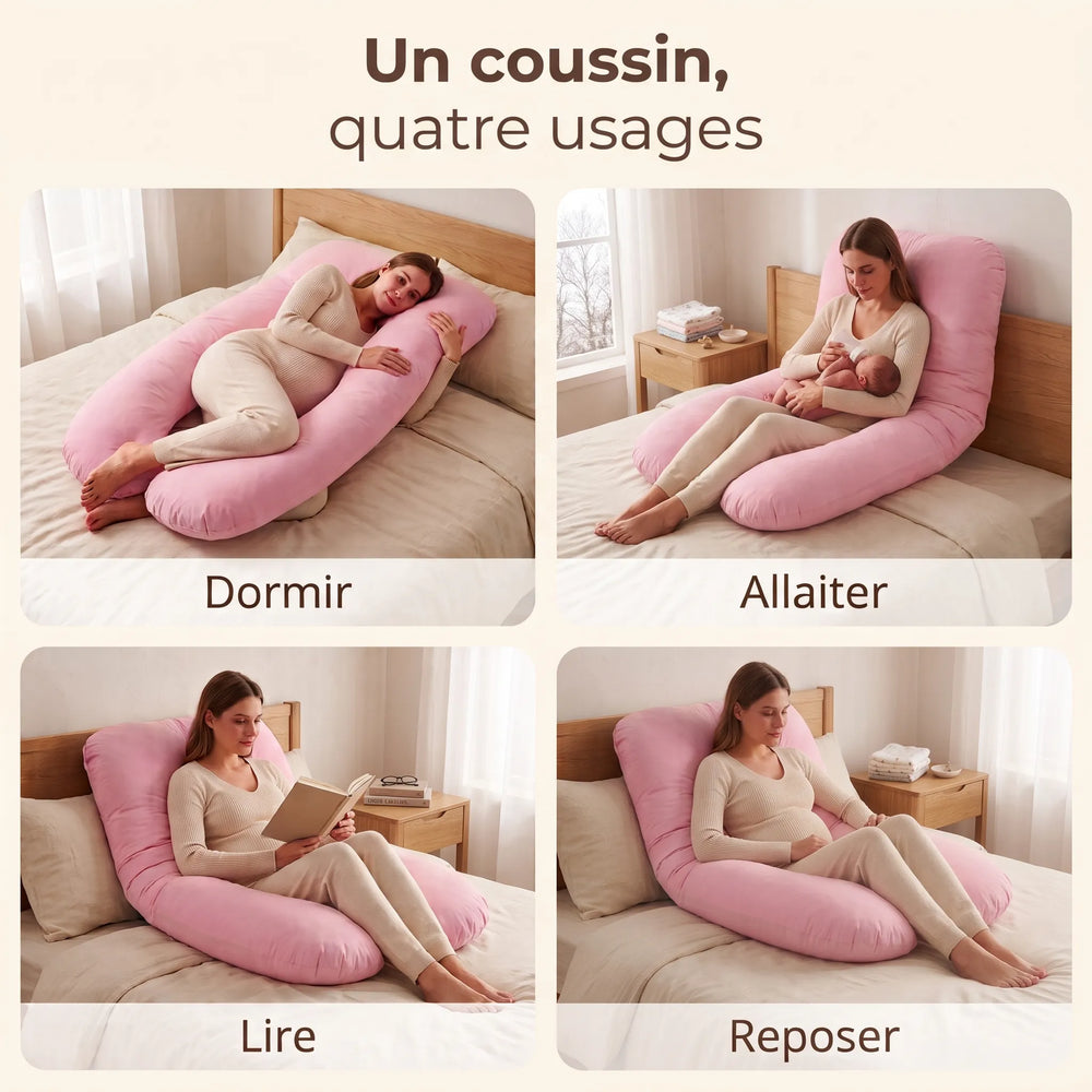 Coussin d'allaitement et de grossesse en U