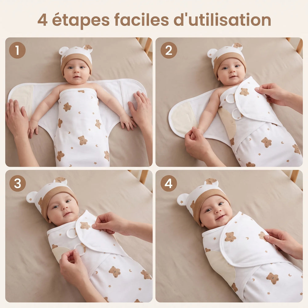 Couverture d'emmaillotage pour bébé
