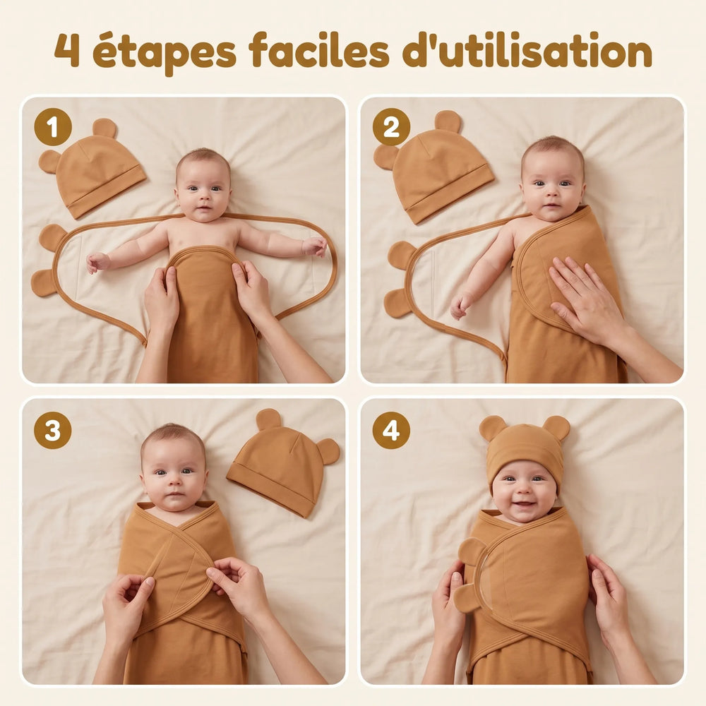 Couverture d'emmaillotage pour bébé