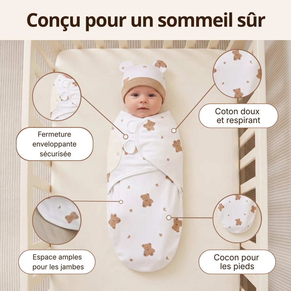 Couverture d'emmaillotage pour bébé