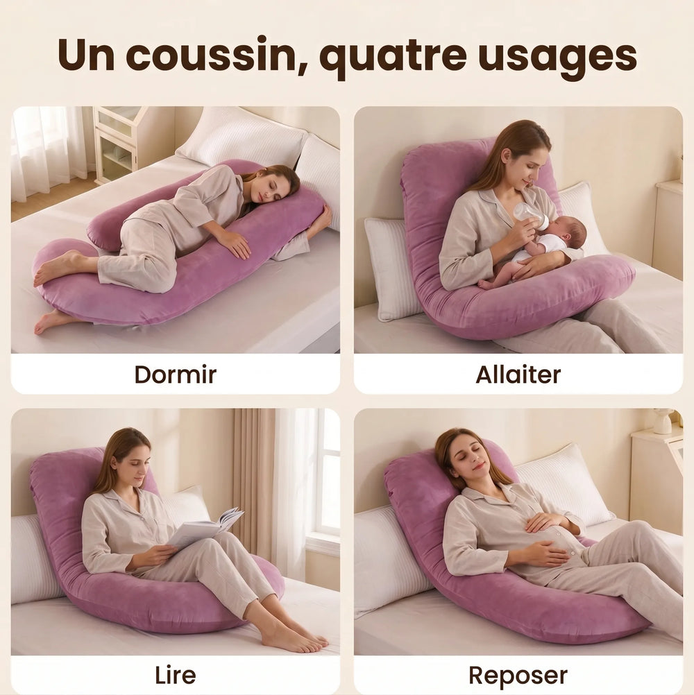Coussin de grossesse et d'allaitement en J