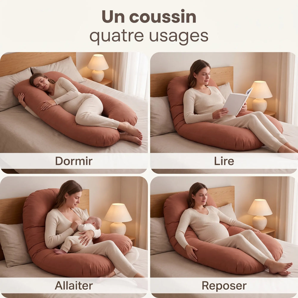 Coussin d'allaitement et de grossesse en U