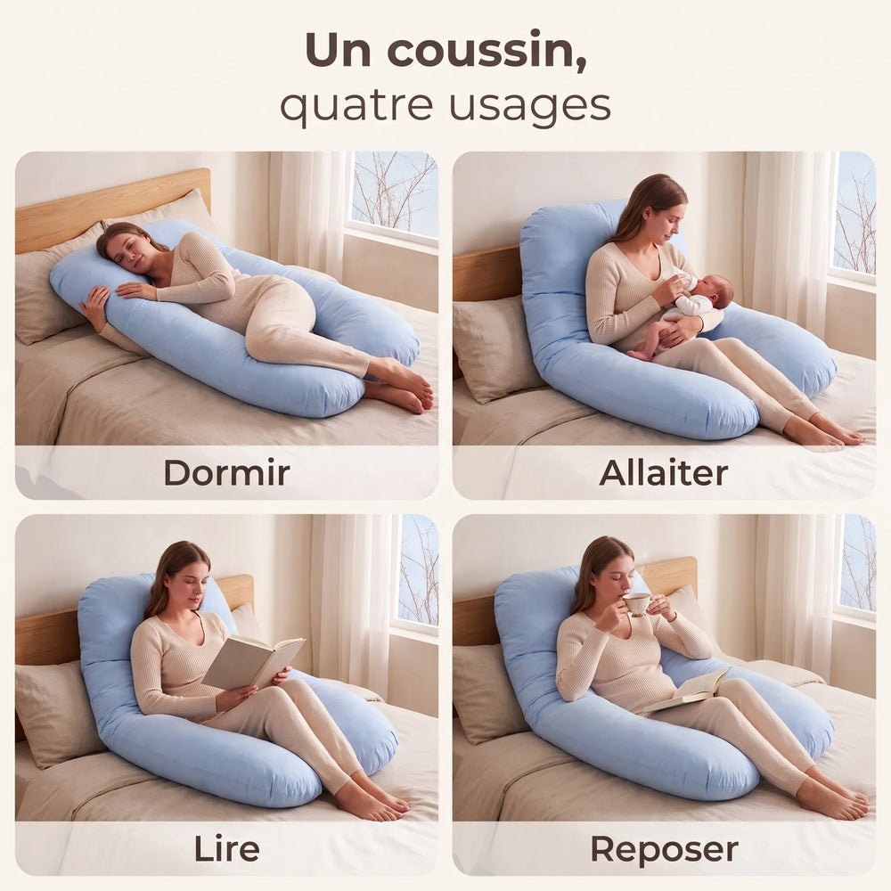 Coussin d'allaitement et de grossesse en U