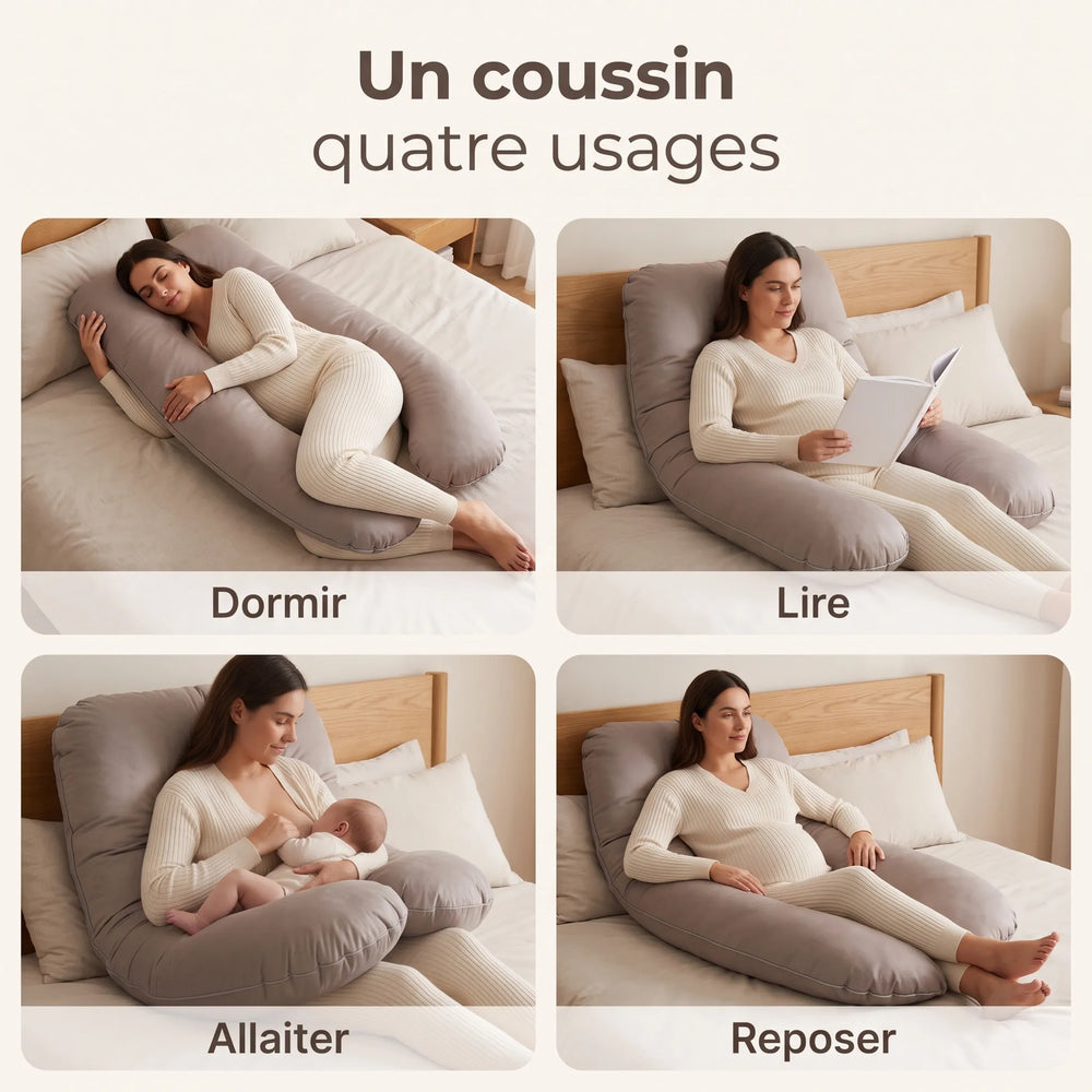 Coussin d'allaitement et de grossesse en U