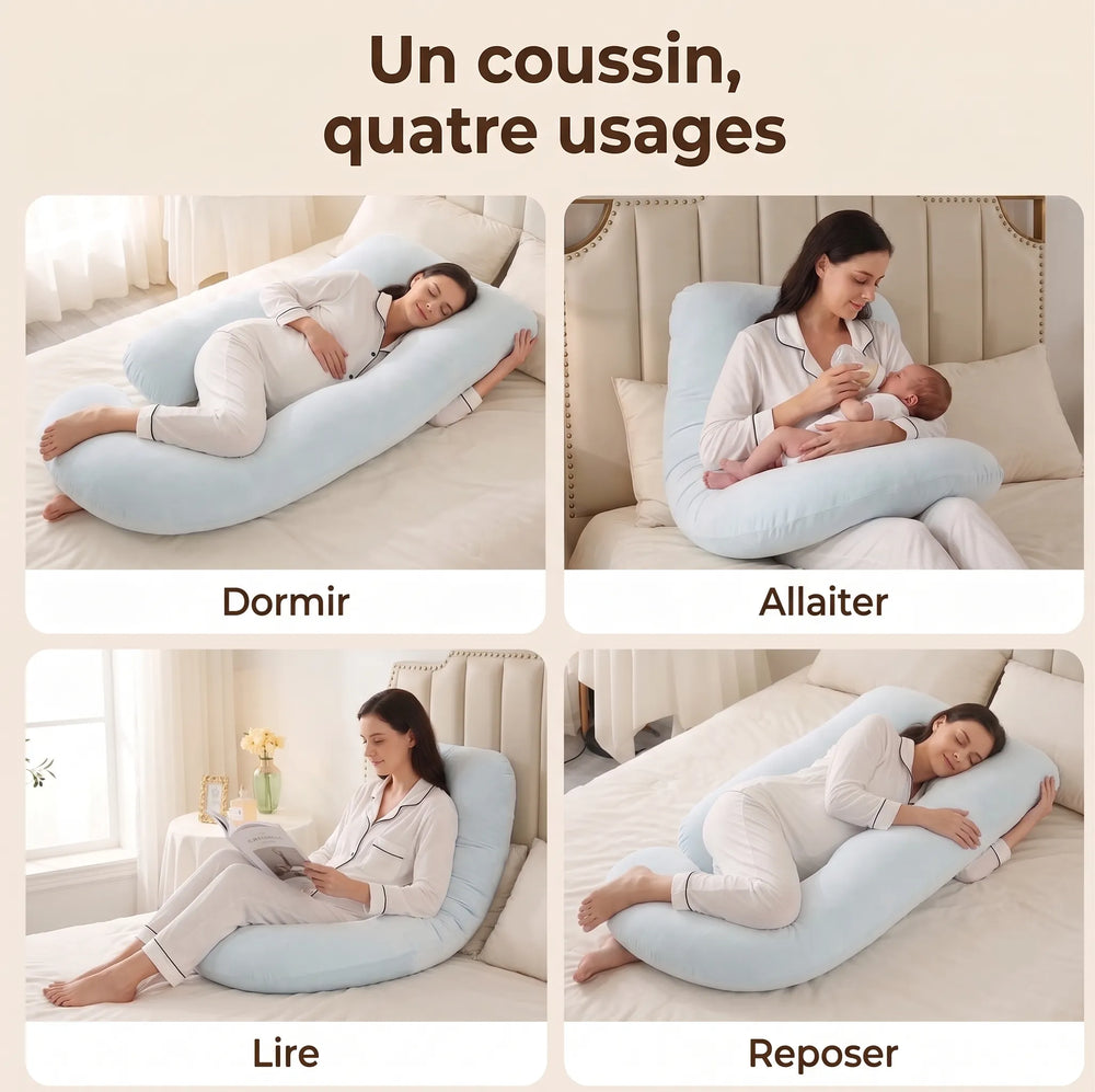 Coussin de grossesse et d'allaitement en J