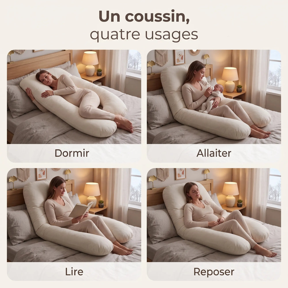 Coussin d'allaitement et de grossesse en U