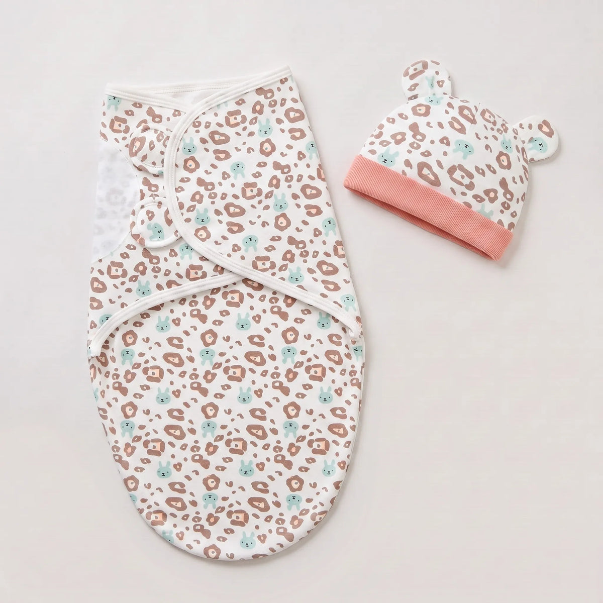 Couverture d'emmaillotage pour bébé - Léopard rose