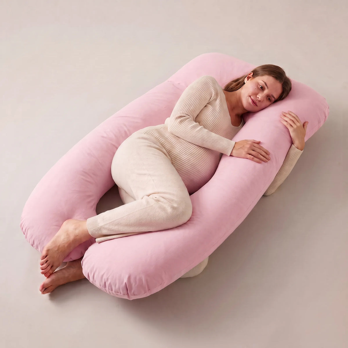 Coussin d'allaitement et de grossesse en U - Rose