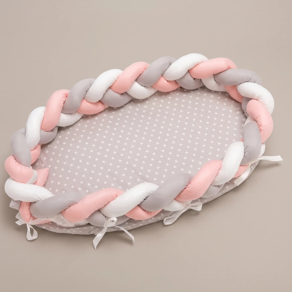 Réducteur de lit cocon pliable - Rose & Blanc
