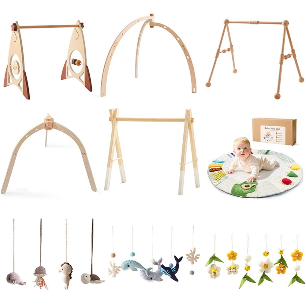 Tapis d'activité musical en bois pour bébé