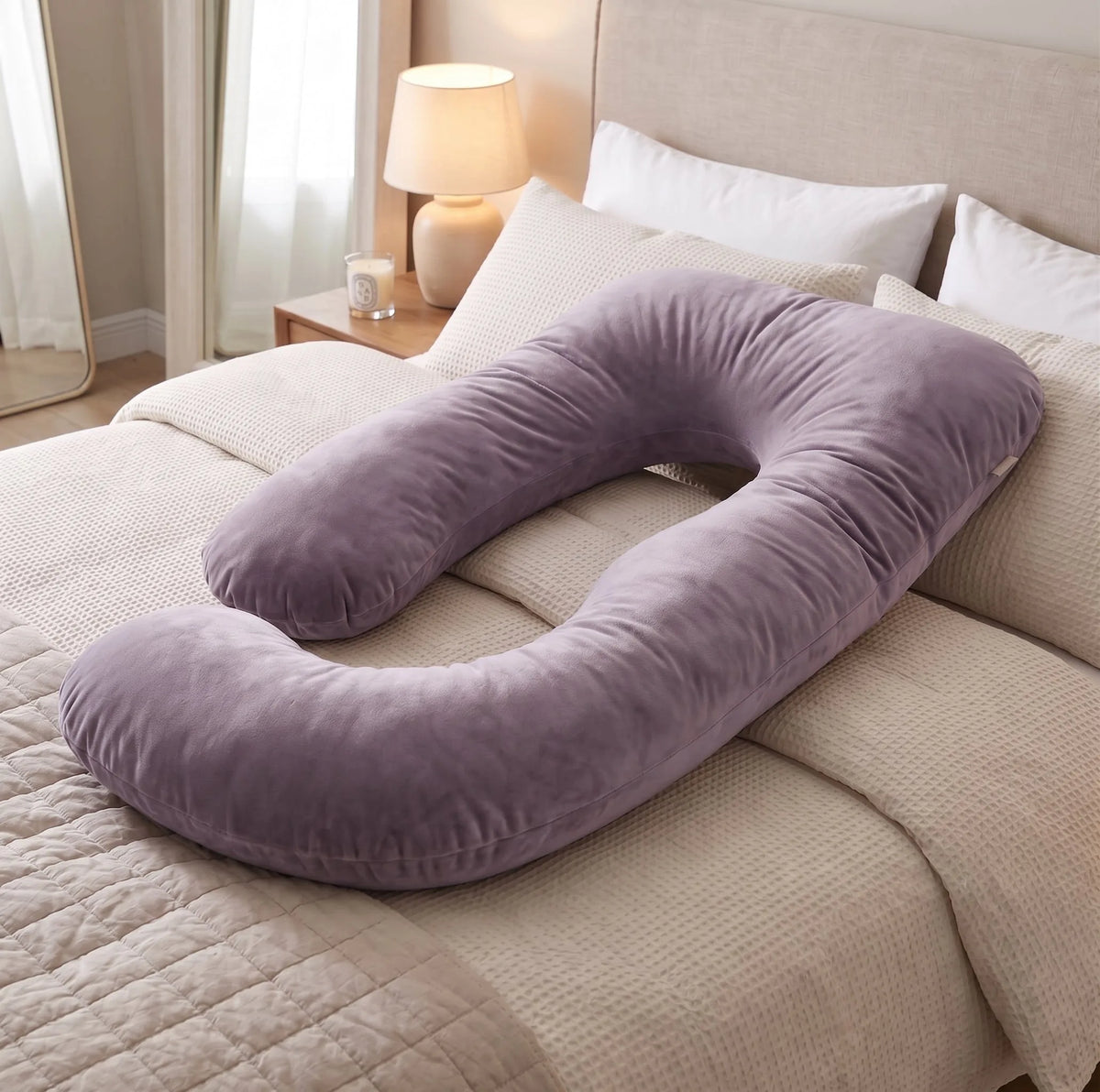 Coussin de grossesse et d'allaitement en J - Gris